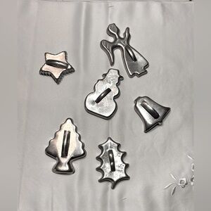 Vintage metal cookie cutters Christmas themed